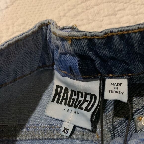 Ragged denim half and half shorts. XS - Picture 5 of 10